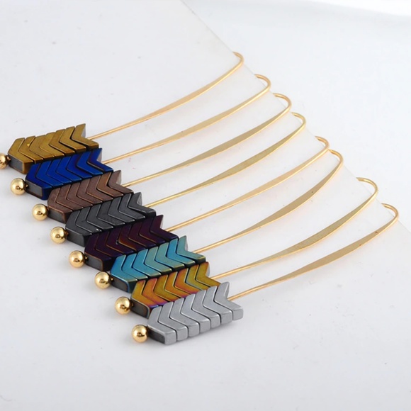 🆕 Vintage Mint Spear Arrow Earrings - Picture 3 of 3